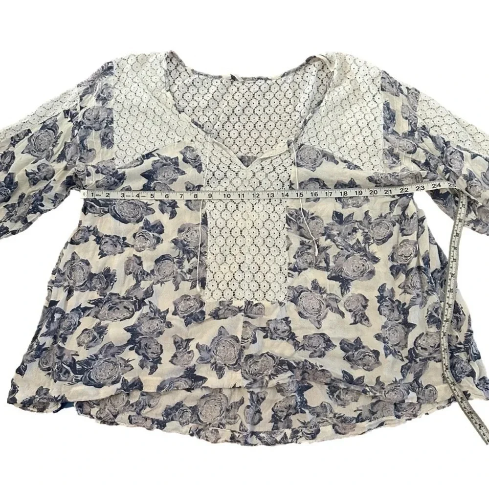 Free People Moon River Peasant Blouse Size M